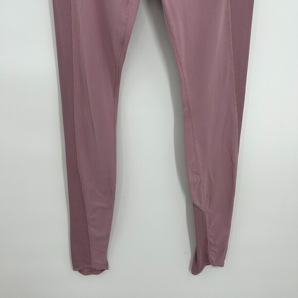 ATHLETA Mauve Pink Purple Barre Ribbed Powervita Tights Leggings Size Medium - Picture 5 of 8